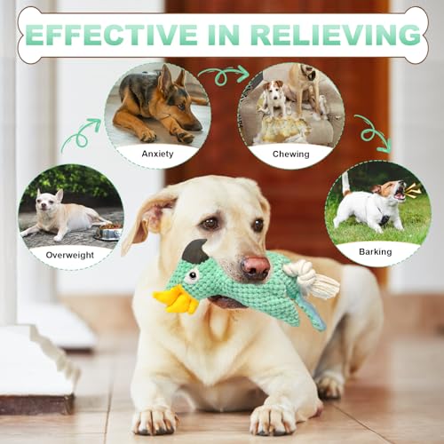 ROSAUI Dog Toys, 2PCS Plush Squeaky Cockatoo Dog Toy - Interactive and Dental Cleaning Pet Chew Toy for All Breed Sizes Dog