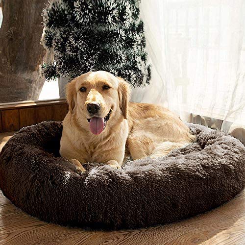 Mirkoo Round Dog Bed Cuddler Washable Round Pet Bed for Cats and Medium Dogs Comforting Dog Bed