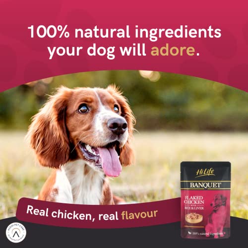 HiLife Banquet - Wet Dog Food - Flaked Chicken Breast, Rice, Liver, Veg - 100% Natural Ingredients