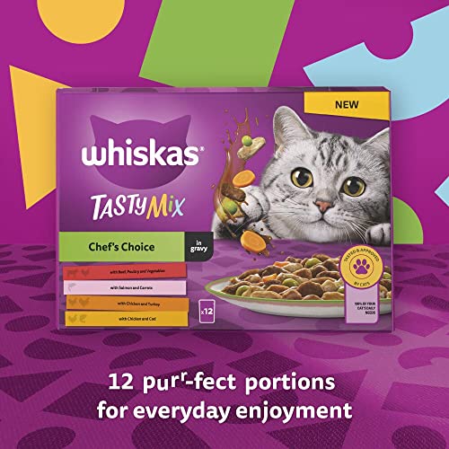Whiskas 1+ Adult Mixed Selection in Jelly 84 Pouches, Adult Wet Cat Food, Megapack
