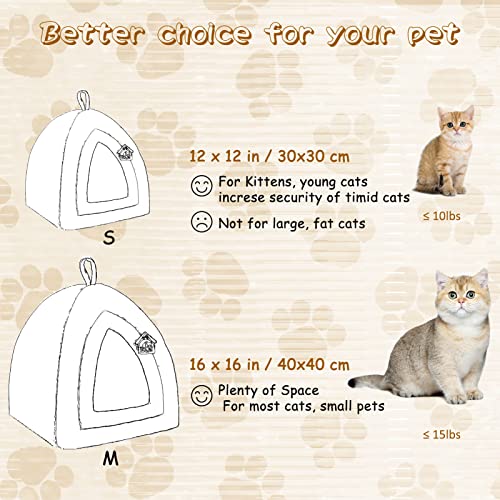 Hollypet Cat Bed Kitten Bed Self-Warming 2-in-1 Foldable Comfortable Igloo Triangle Pet Tent House