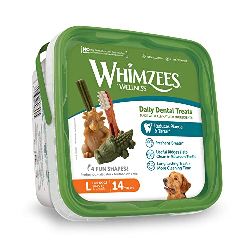 WHIMZEES By Wellness Variety Box, Mixed Shapes, Natural and Grain-Free Dog Chews, Dog Dental Sticks for Medium Breeds