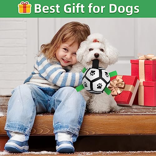HETOO Dog Toys, Interactive Dog Football Toys with Grab Tabs, Durable Dog Balls for Small Medium Breed Dog Water Toy Indoor & Outdoor, Gift for Dogs