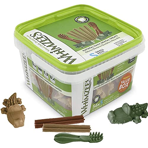 WHIMZEES By Wellness Variety Box, Mixed Shapes, Natural and Grain-Free Dog Chews, Dog Dental Sticks for Medium Breeds