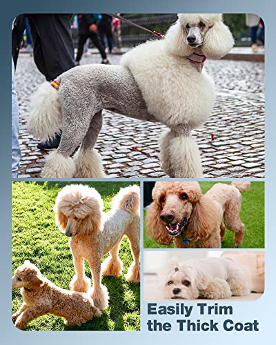 oneisall Dog Clippers for Grooming for Thick Heavy Coats/Low Noise Rechargeable Cordless Pet Shaver with Stainless Steel Blade /Waterproof Dog Shaver for Dogs Pets and Animals