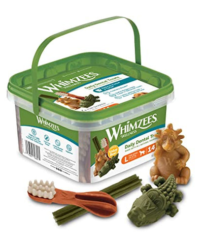 WHIMZEES By Wellness Variety Box, Mixed Shapes, Natural and Grain-Free Dog Chews, Dog Dental Sticks for Medium Breeds