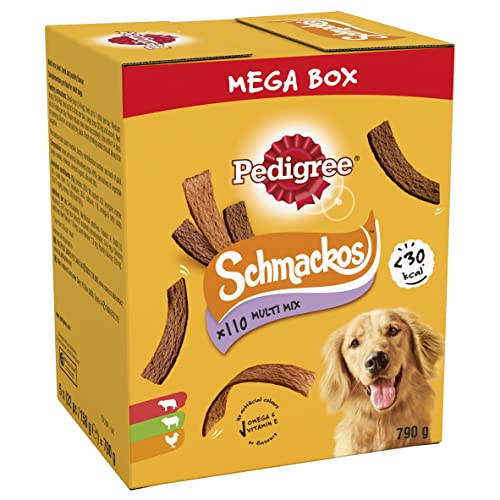 Pedigree Schmackos Mega Pack 110 Strips Snacks, Dog Treat Multipack with Beef