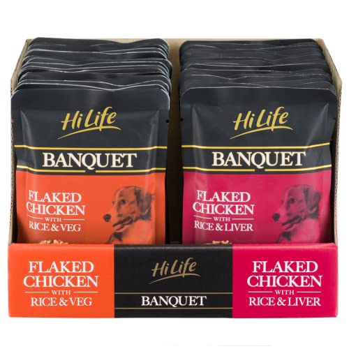 HiLife Banquet - Wet Dog Food - Flaked Chicken Breast, Rice, Liver, Veg - 100% Natural Ingredients