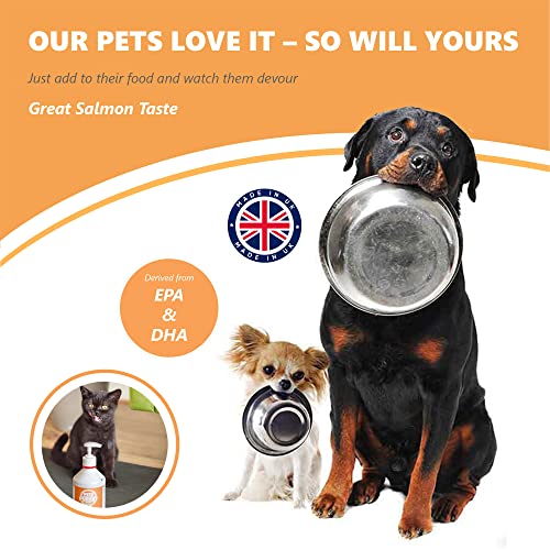 Pets Purest Scottish Salmon Oil For Dogs, Cats, Horse, Ferret & Pet - Pure Omega 3, 6 & 9 Fish Oil Food Treats Supplement for Natural Coat, Immune Support, Itchy Skin, Joint & Brain Health