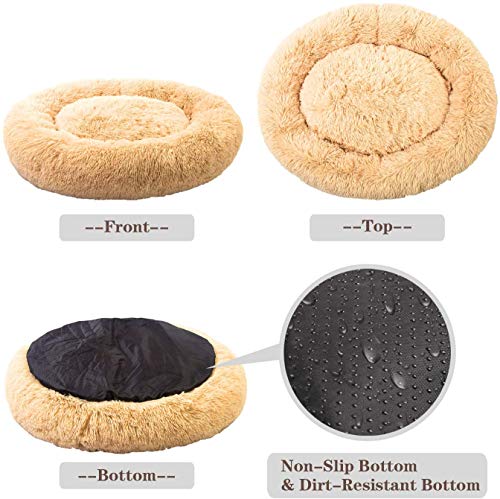 Mirkoo Round Dog Bed Cuddler Washable Round Pet Bed for Cats and Medium Dogs Comforting Dog Bed