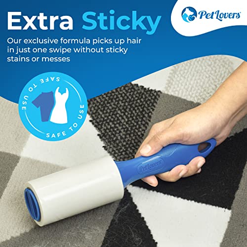 PetLovers Extra Sticky Lint Roller Mega Value Set 450 Sheets for Pet Hair Removal, Dog and Cat Lint Remover 5 Pack
