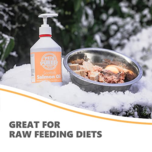 Pets Purest Scottish Salmon Oil For Dogs, Cats, Horse, Ferret & Pet - Pure Omega 3, 6 & 9 Fish Oil Food Treats Supplement for Natural Coat, Immune Support, Itchy Skin, Joint & Brain Health