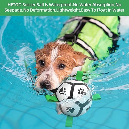 HETOO Dog Toys, Interactive Dog Football Toys with Grab Tabs, Durable Dog Balls for Small Medium Breed Dog Water Toy Indoor & Outdoor, Gift for Dogs