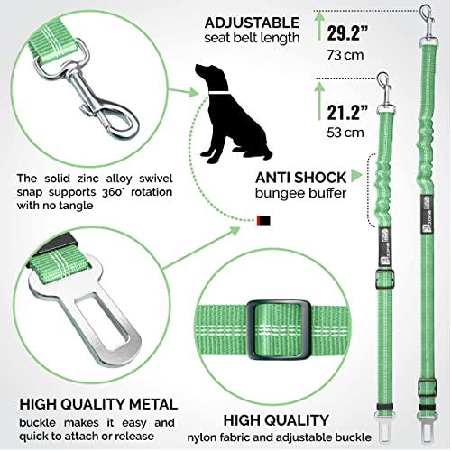 Seat Belt for dogs with Anti shock Bungee Buffer One of Important Car Travel Accessories for Dogs Adjustible, Elastic