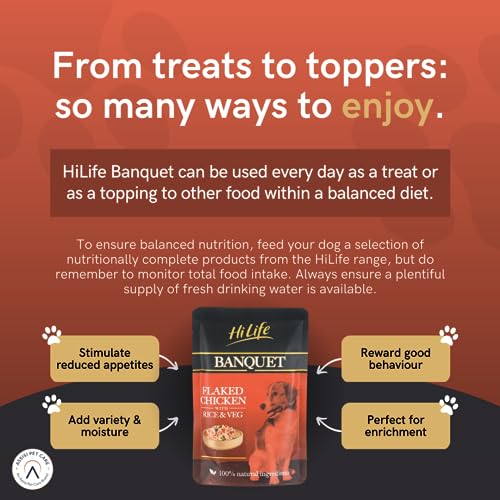 HiLife Banquet - Wet Dog Food - Flaked Chicken Breast, Rice, Liver, Veg - 100% Natural Ingredients