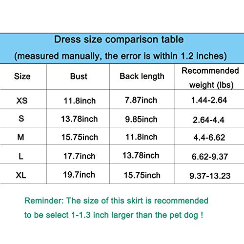 VANVENE Pet Dog Dresses for Small Dogs, Puppy Kitten Bowknot Striped Mesh Vest Tutu Princess Fancy Dress Skirt Apparel Supplies for Pomeranian Chihuahua Small Breed Dogs Cats Doggy