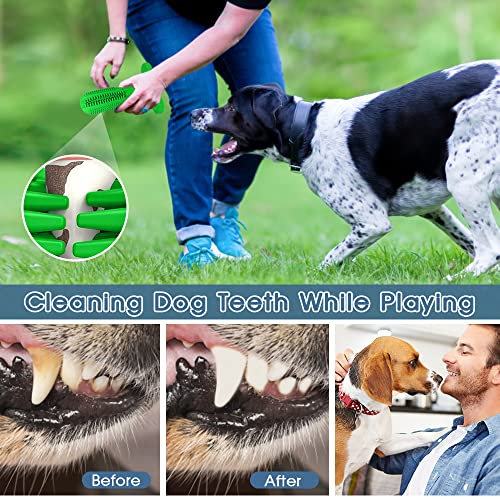 RUCACIO Dog Chew Toys, Tough Durable Dog Toothbrush Toys, Outdoor Interactive Dog Toys Dogs Dental Care Teeth Cleaning Toy, Puppy Dog Birthday Gifts