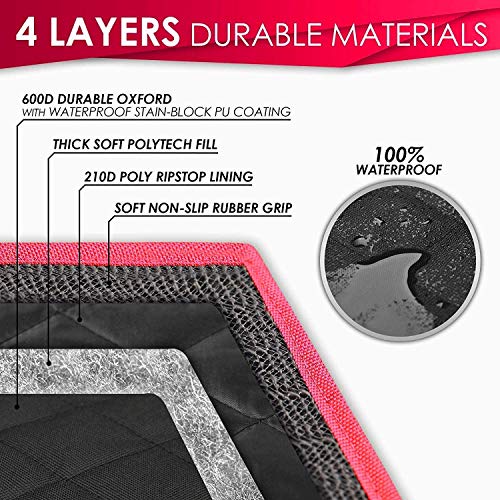 Dog Hammock for Car Back seat with Mesh Visual Window, Side Flaps with Zipper, Padded 4 Layers Waterproof Heavy Duty Dog Hammock with Storage Bag, Scratch Proof Nonslip Pet Car Seat Cover