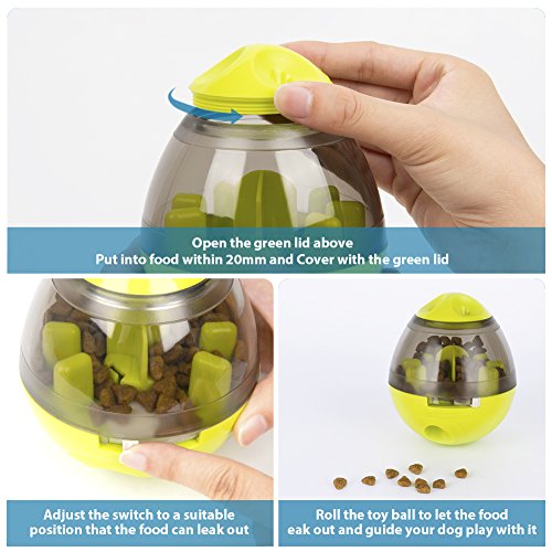 Lesfit Dog Food Ball, Pet Food Dispenser Toys IQ Treat Interactive Feeder Balls Smart Puzzle Toy for Dogs and Cats