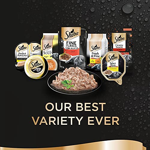 Sheba Fine Flakes Poultry Collection in Jelly 40 Pouches, Adult Wet Cat Food