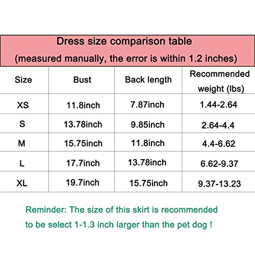 VANVENE Pet Dog Dresses for Small Dogs, Puppy Kitten Bowknot Striped Mesh Vest Tutu Princess Fancy Dress Skirt Apparel Supplies for Pomeranian Chihuahua Small Breed Dogs Cats Doggy