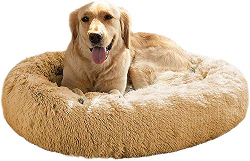 Mirkoo Round Dog Bed Cuddler Washable Round Pet Bed for Cats and Medium Dogs Comforting Dog Bed