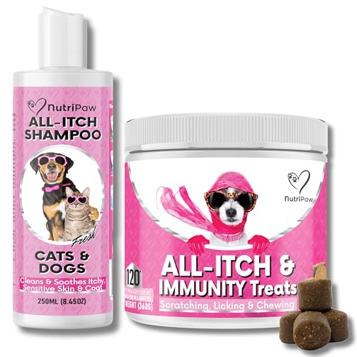 NutriPaw All-Itch Immunity Treats For Dogs - Soothe Itchy Paws, Eyes, Ears, Skin - Stop Itching, Licking, Scratching - Perfect for Small, Medium & Large Dogs - Supports Seasonal Itching
