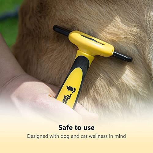 Thunderpaws Best Professional Deshedding Tool and Pet Grooming Brush – D-Shedz for Small, Medium and Large Breeds of Dogs and Cats with Short or Long Hair