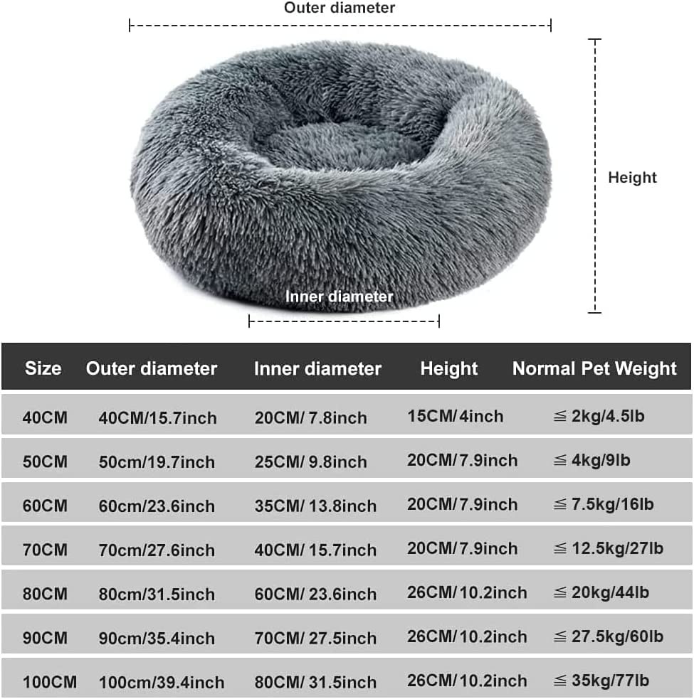 Vanansa Small Cat Bed for Indoor Cats, Self-Warming Donut kitty beds for Small Cats Improving Sleep and Keeping Warm, Washable Pet bed with Anti Slip Base
