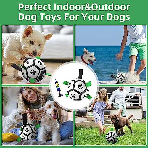 HETOO Dog Toys, Interactive Dog Football Toys with Grab Tabs, Durable Dog Balls for Small Medium Breed Dog Water Toy Indoor & Outdoor, Gift for Dogs