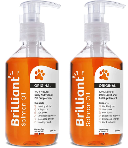 Brilliant Salmon Oil for Dogs, Cats, Puppy, Horse, Ferret & Pets - Pure Omega 3, 6 & 9 Fish Oil Food Supplement | Treats Itchy Skin, Joint Care, Heart Health & Natural Coat Hofseth BioCare