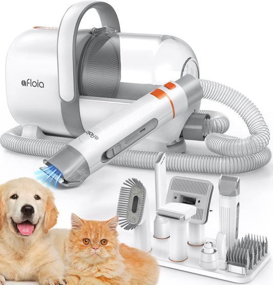 Afloia Dog Grooming Kit with Vacuum, Dog Clippers, Suction 99% Pet Hair, Professional Pet Grooming Kit with 7 Proven Tools for Shedding Grooming, Cat Dog Grooming Vacuum Kit