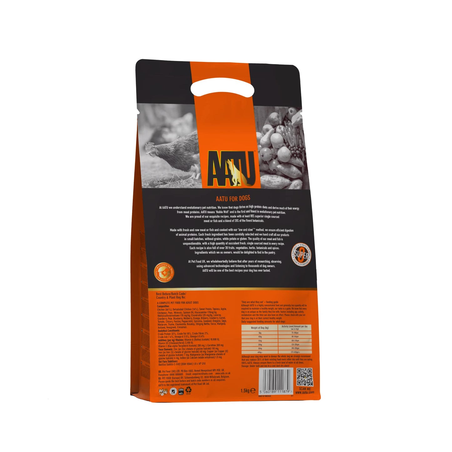 AATU 80/20 Dry Dog Food, Salmon, High Protein, Grain Free Recipe, No Artificial Ingredients