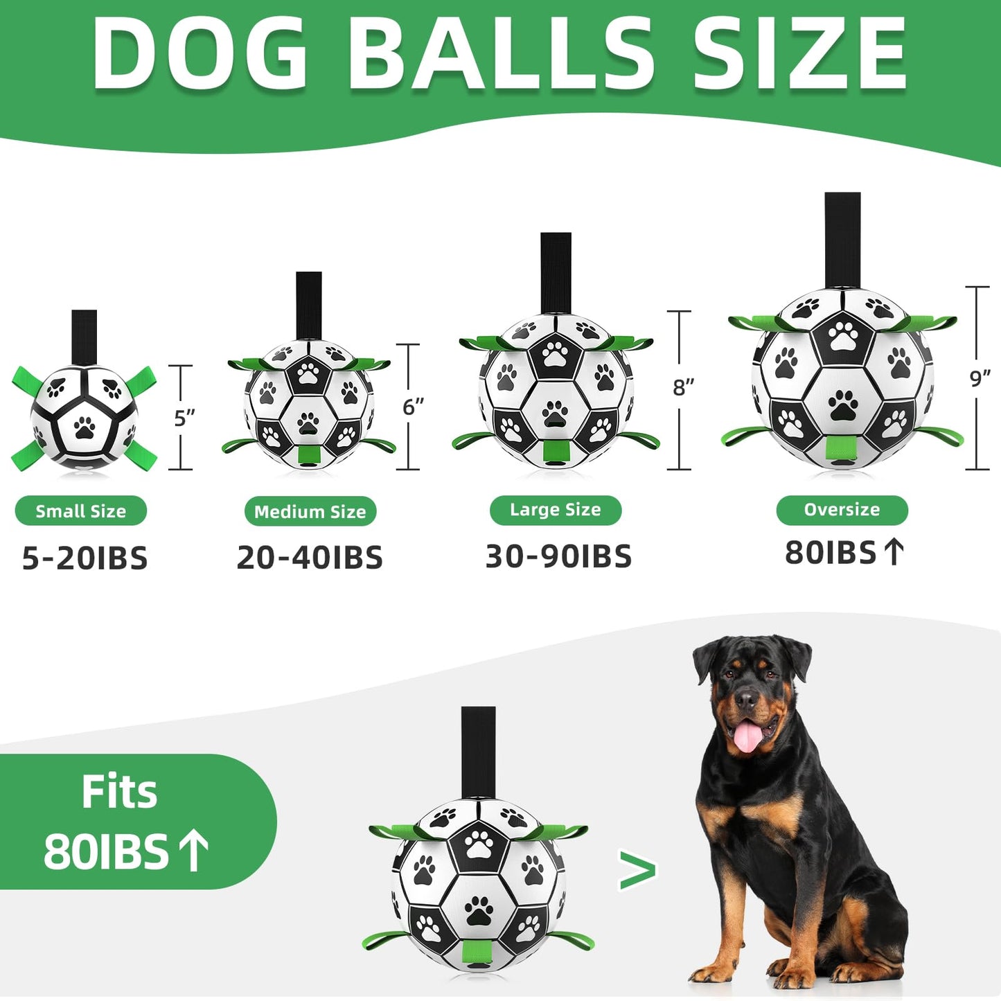 HETOO Dog Toys, Interactive Dog Football Toys with Grab Tabs, Durable Dog Balls for Small Medium Breed Dog Water Toy Indoor & Outdoor, Gift for Dogs