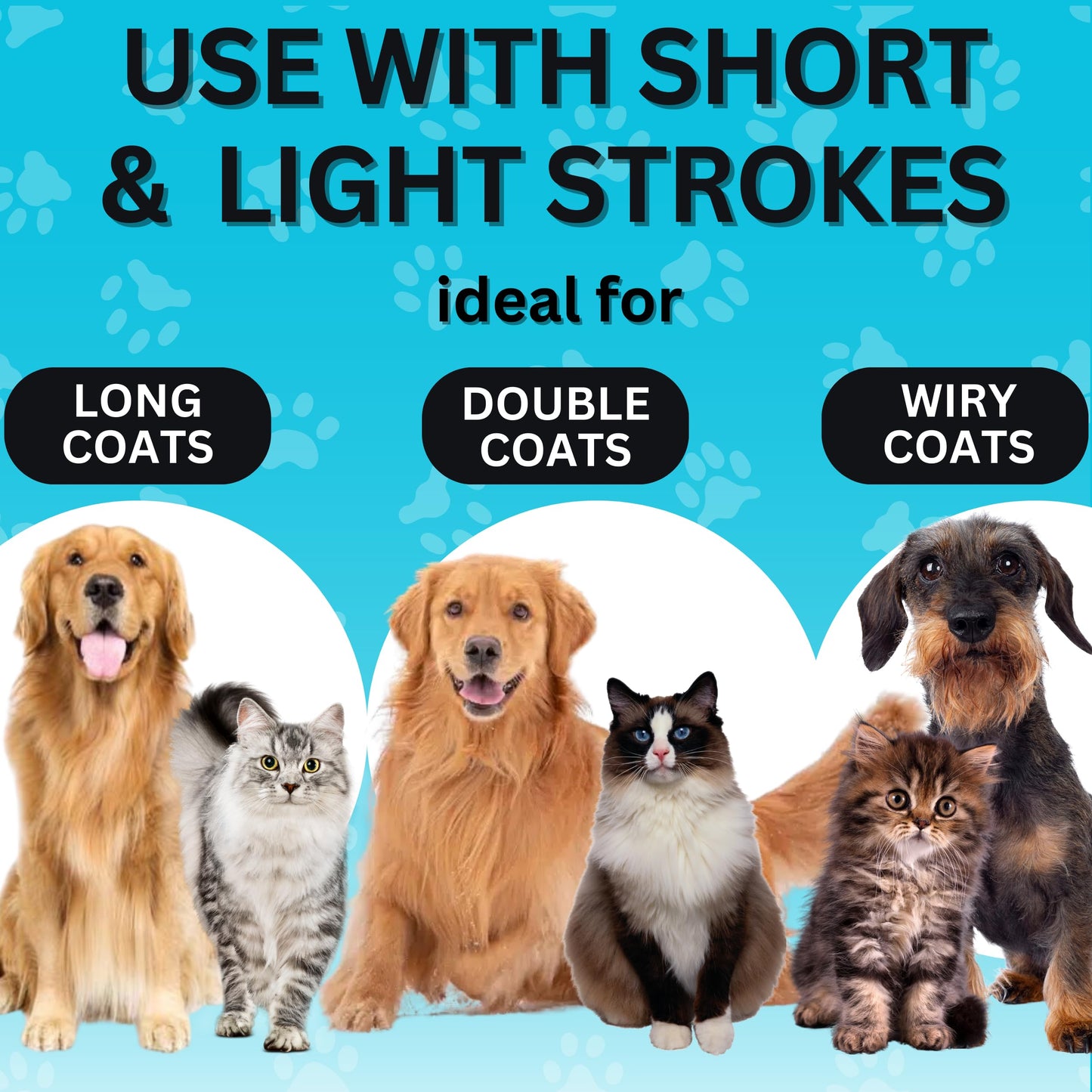 Candure Dematting Comb for Dog and Cat, Pet Grooming Rake and Brushes for Small, Medium & Large Dogs 17+9 Double Sided Deshedding Tool Removes Knots and Tangled Hair