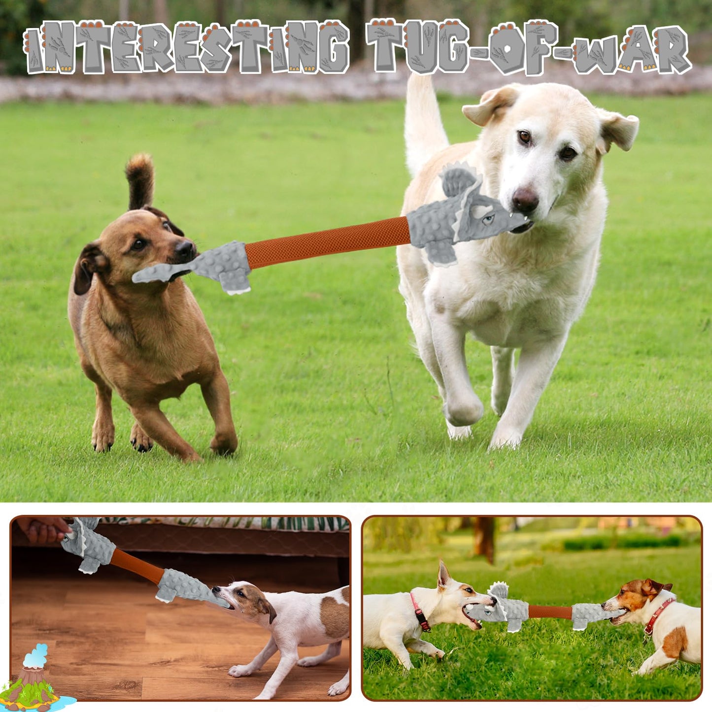 ROSAUI Dog Toys, 2PCS Plush Squeaky Cockatoo Dog Toy - Interactive and Dental Cleaning Pet Chew Toy for All Breed Sizes Dog